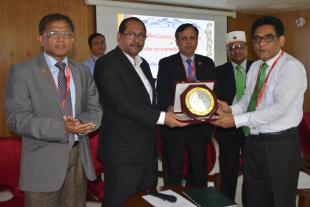 Receiving best e-nothi  user award